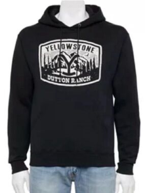 Yellowstone Dutton Ranch Hoodie - Men’s Size M, Black, Pullover Sweatshirt